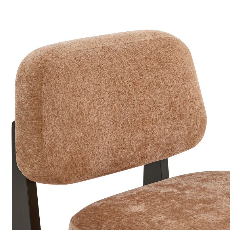 Chaise d'appoint moderne Solara avec structure en bois massif, Orange