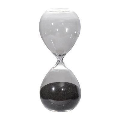 Set Of 2, 8" Ferdinand 30Minute Hourglass, Black Sand
