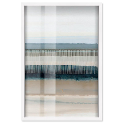 Tapestry of the Coast III Shadowbox Print Blue Wall Decor by Art Remedy, White Frame, 11 x 16