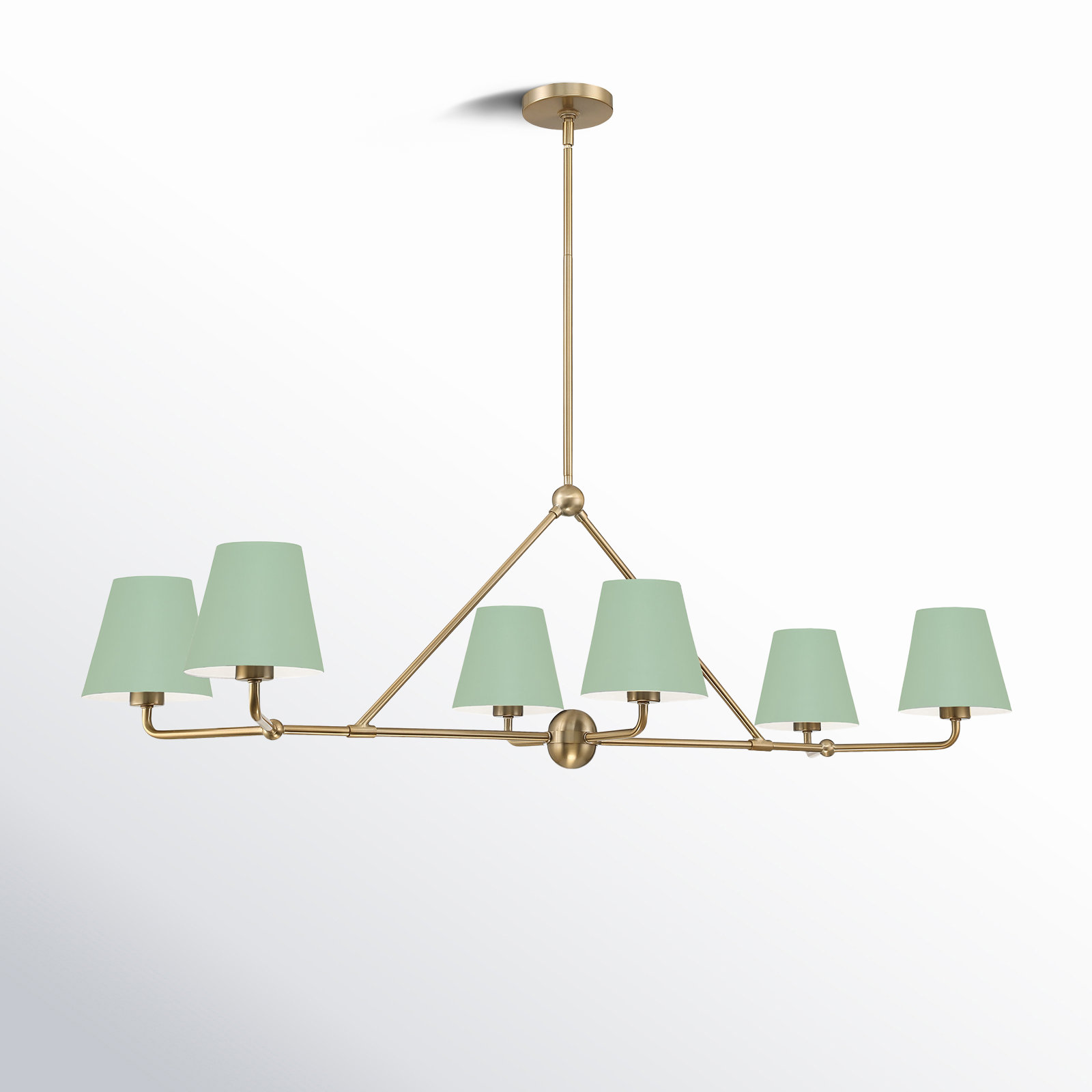 Kinston 6 - Light Metal Dimmable Chandelier, Green