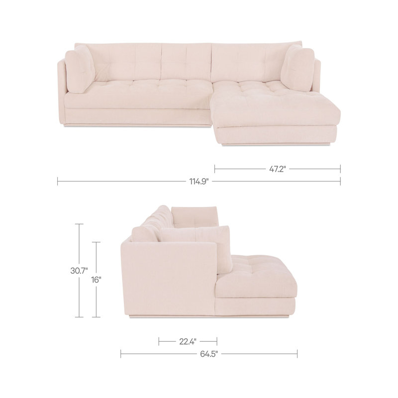 Dunwich Sectional, Beige Polyester, Left Hand Facing