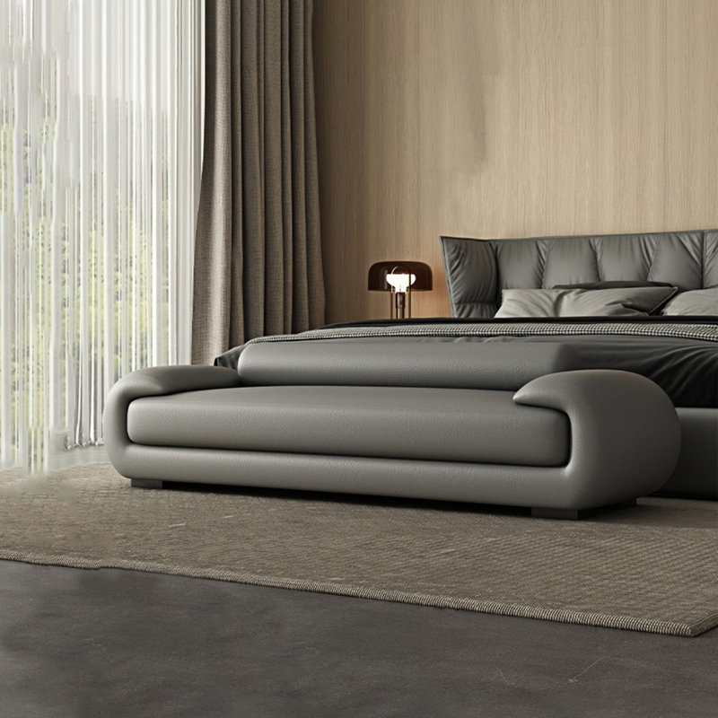 Classic Fashion Bed Stool Upholstered Bench, Gray, 25.59" H x 70.86" W x 19.68" D