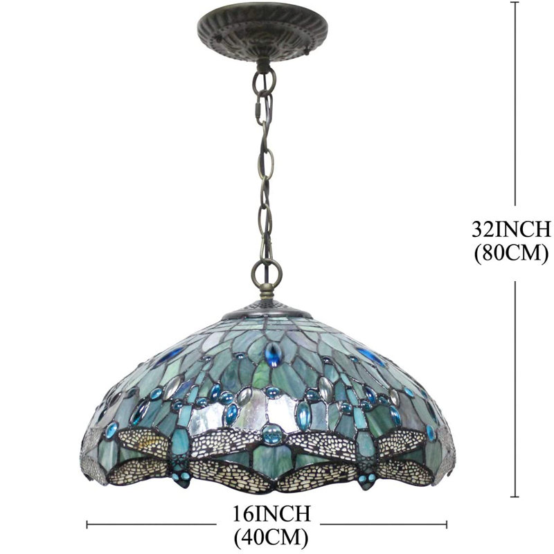 Luminaire suspendu libellule Tiffany