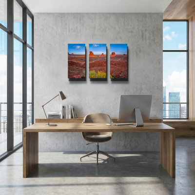 « Monument Valley » de Jonathan Ross, triptyque mural, 91,4 cm x 61 cm