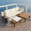 Ensemble de canapé modulaire d'extérieur en bois d'acacia 6 places avec coussins et table basse Luxury-129200428