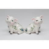 Victorian Blue Rose Pig Salt And Pepper