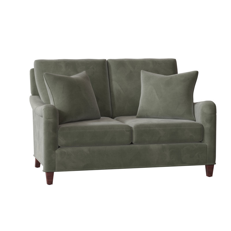 Smythe Upholstered 57'' Loveseat, 9953 Willow Polyester, Charcoal