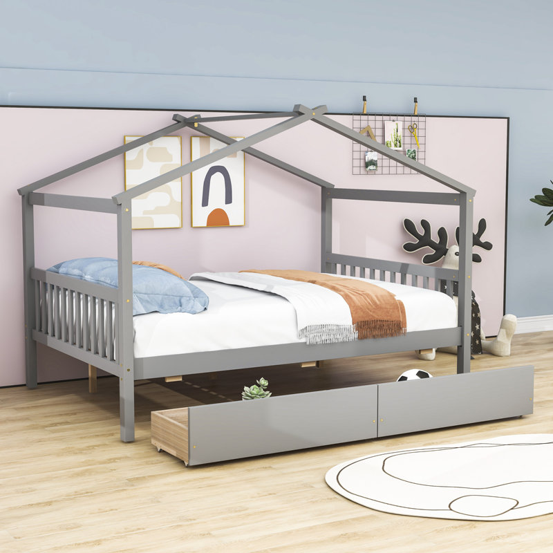 Shawsville Daybed with 2 Big Drawers, Gray, Full / Double