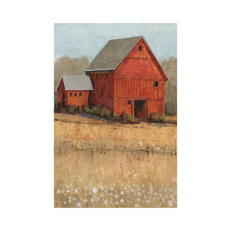 Red Barn View II by Tim OToole - Wrapped Canvas Painting, 66.04 cm H x 45.72 cm W x 1.91 cm D