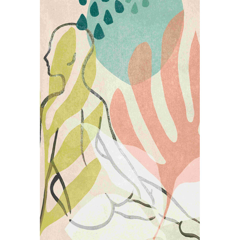 «Tropical Nude I» par June Erica Vess - reproduction d'art sur toile tendue, H 18 po x l 12 po