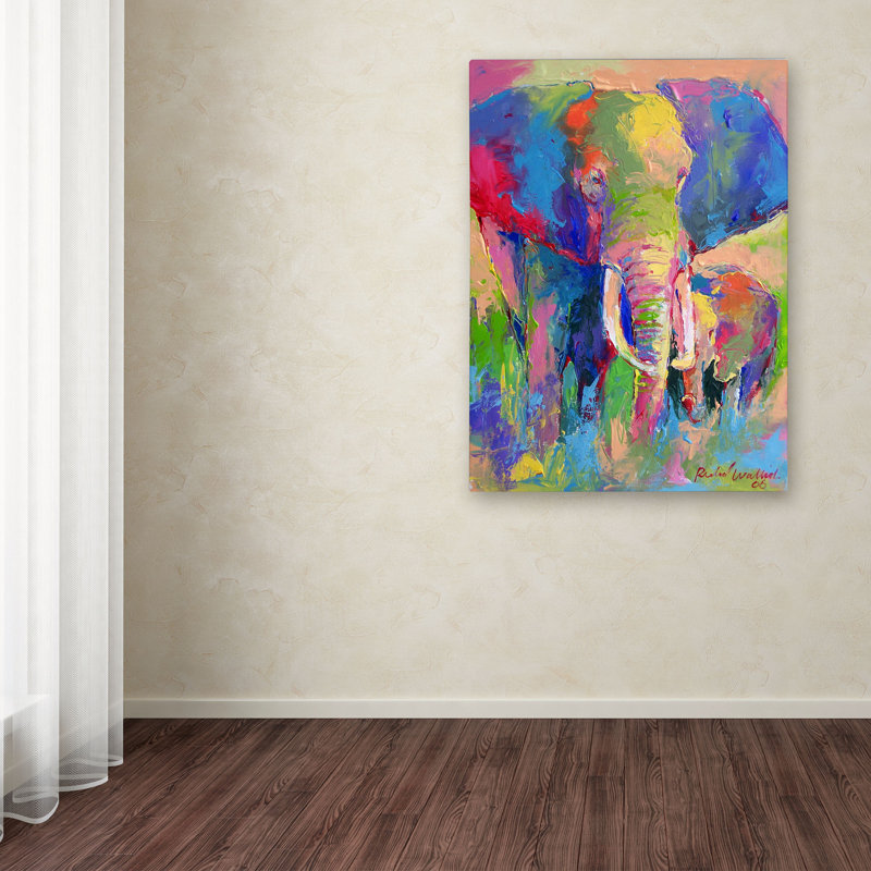 « éléphant 1 », reproduction d’art sur toile tendue, H 19 po x l 14 po x P 2 po