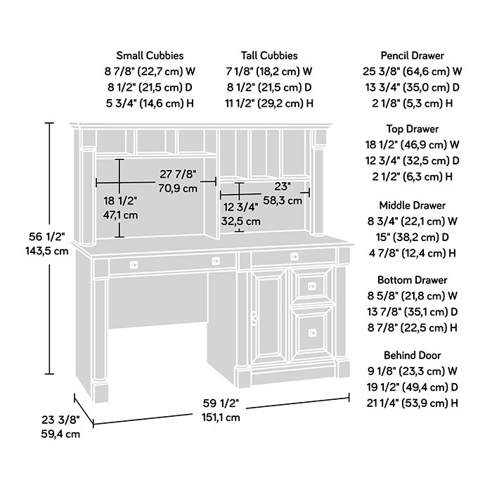 Computer Desk with Hutch