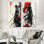 Black Ancient Chinese War Accented With Red I - Warrior Wall Art 2 Pieces Set