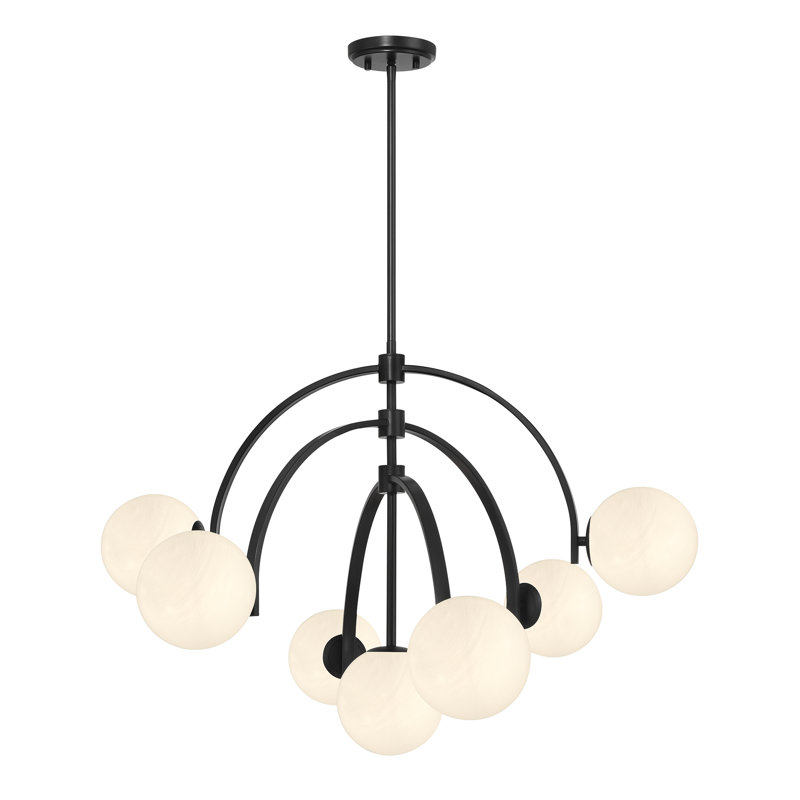 Marias 7-Light Chandelier in Black, Black
