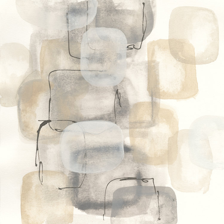 Neutral Stacking I by Chris Paschke - Gallery-Wrapped Canvas Giclée, 12" H x 12" W x 1.5" D, Wrapped Canvas, No Mat
