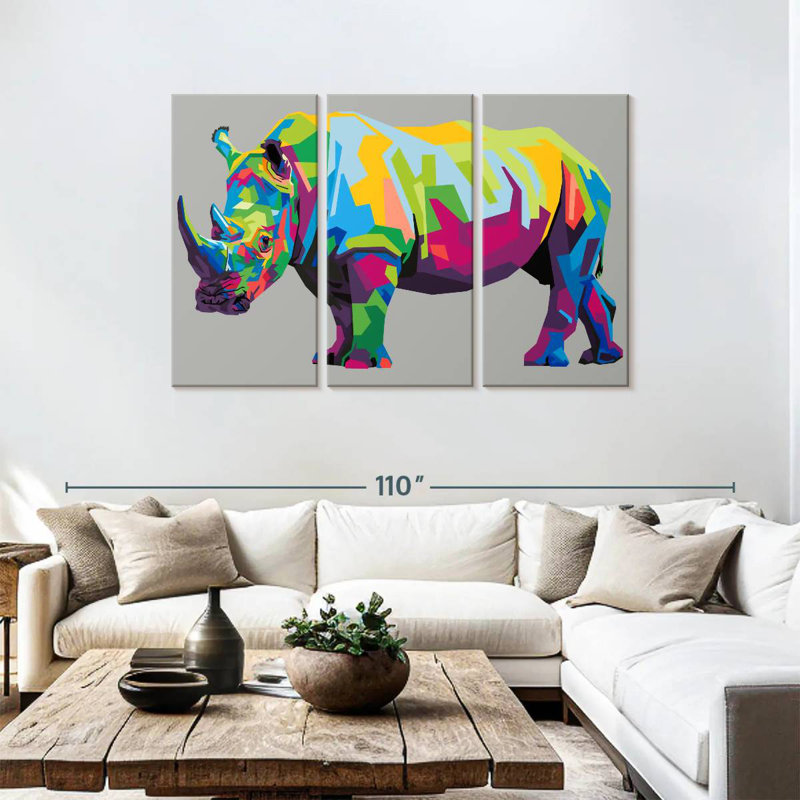 Rhinocéros Brampt Pop, H 48 po x l 74 po
