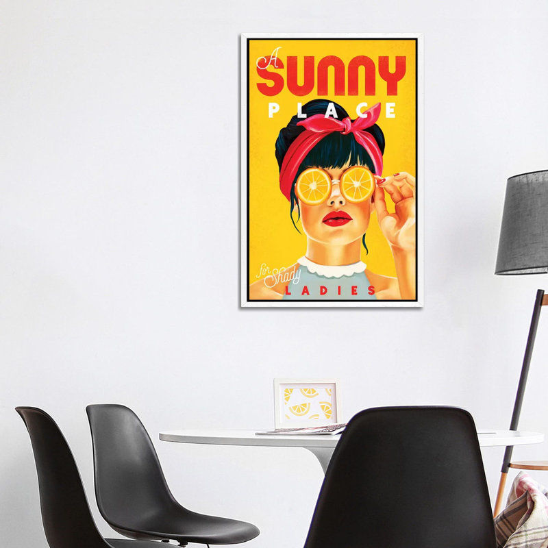 Sunny Shady Lady - Print on Canvas, White Framed, 101.6 cm H x 66.04 cm W