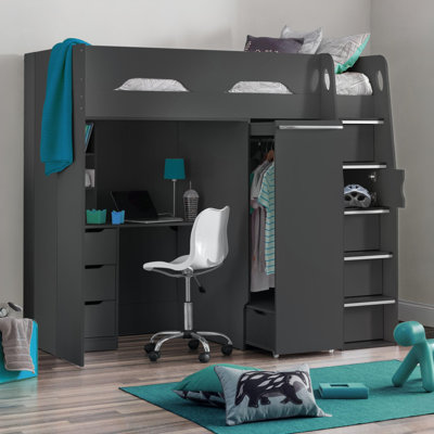 Hochbett Lilianna mit Schubladen, 90 x 190 cm