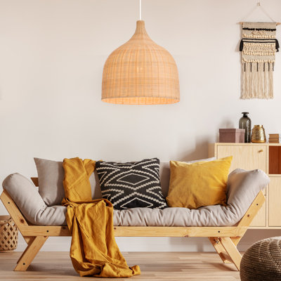 Luminaire suspendu en dôme beige à 1 lumière Gilbane