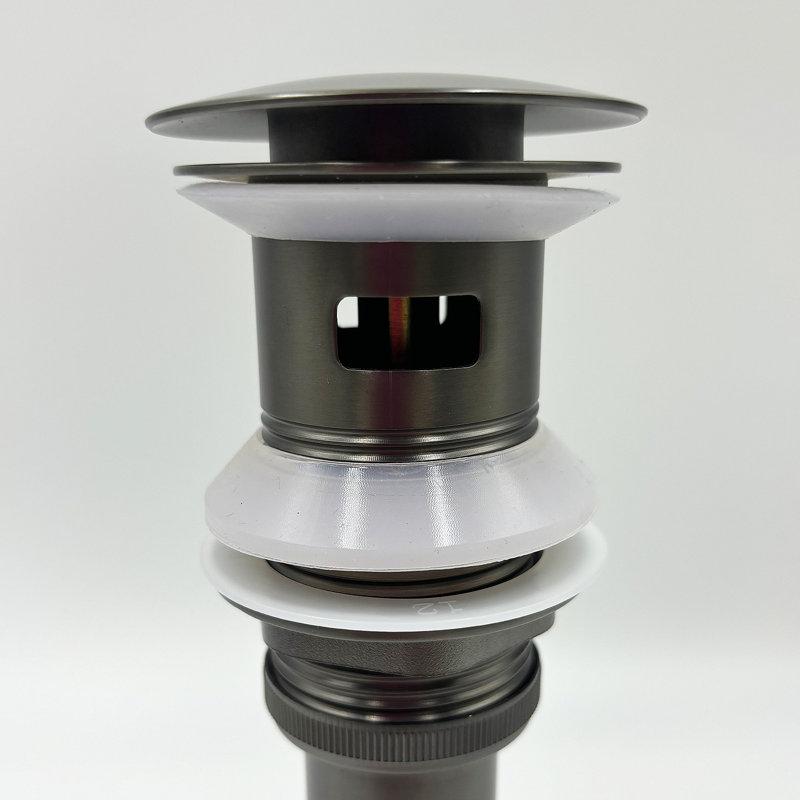 Bathroom Sink Drain With Overflow, Vessel Sink Lavatory Vanity Pop Up Drain Stopper, 304 Stainless Steel, Bronze