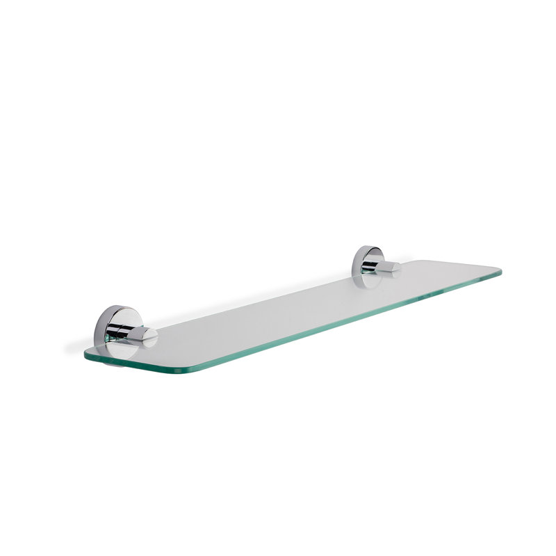 Metra Wall Mounted Glass Shelf with Chrome Flexi-Fix Brackets 59cm