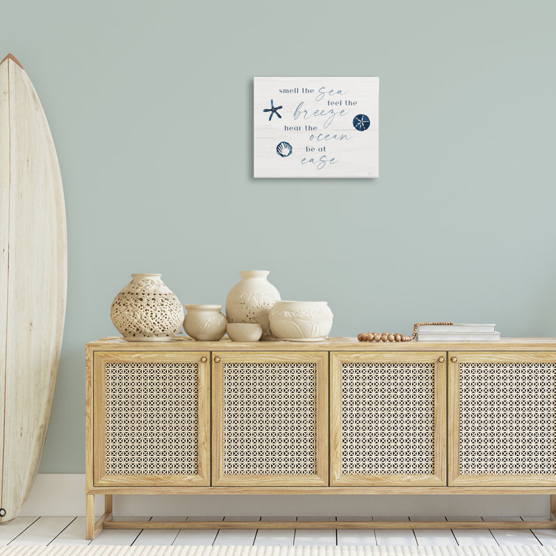 «Hear The Ocean Be At Ease», art mural sur toile, design par Natalie Carpentieri, H 16 po x l 20 po