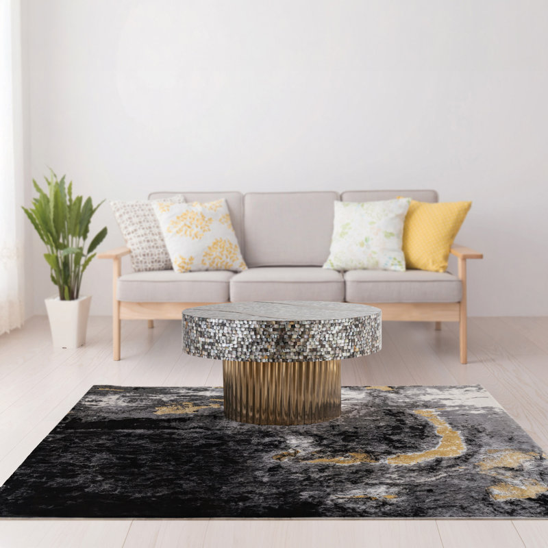 Table basse avec plateau en nacre