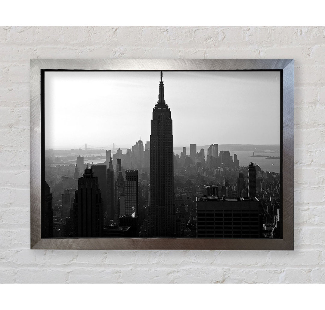 Empire State Building B N W Morgen - Druck