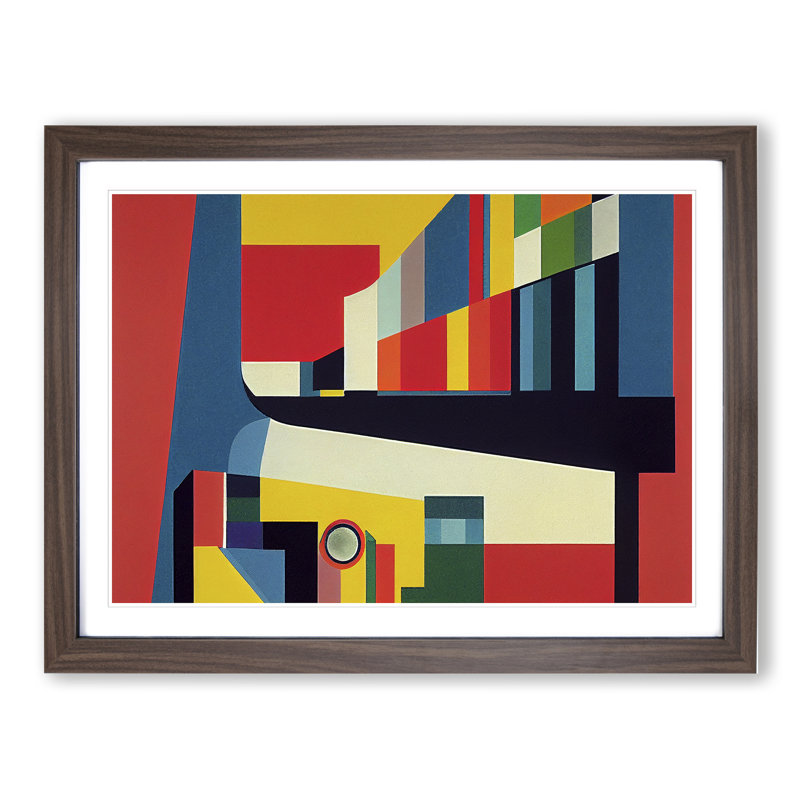 Sublime Modern Abstract Art - Single Picture Frame Print, 46cm H x 64cm W x 2cm D, Walnut Framed
