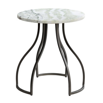 Table d'appoint ronde en marbre et fer