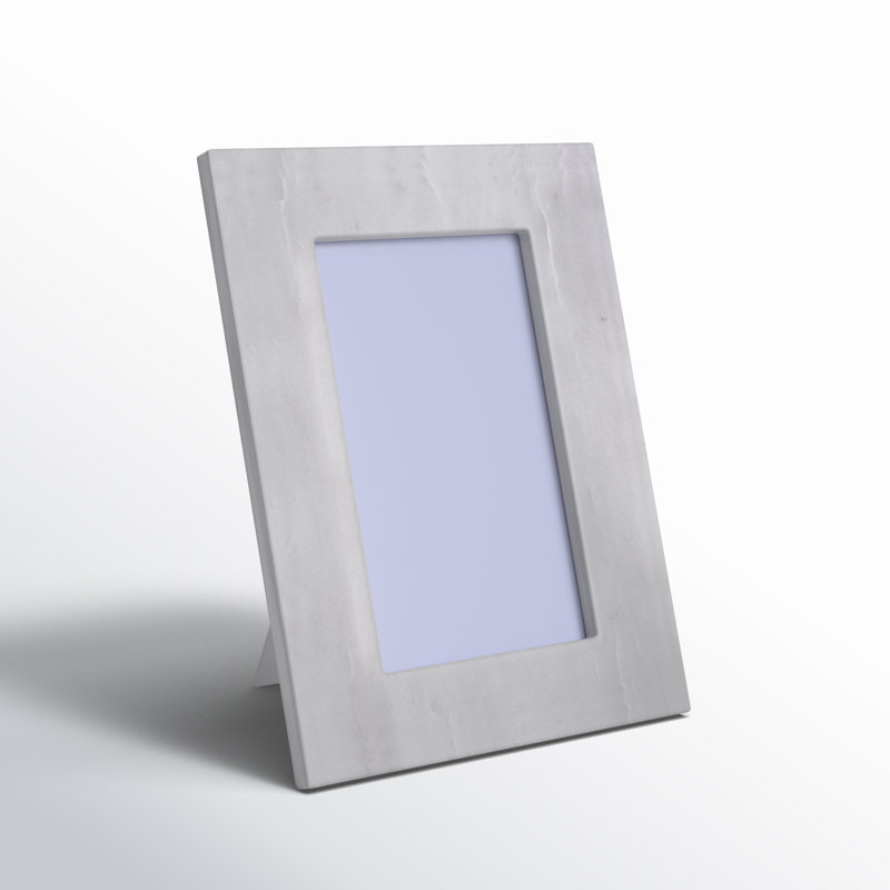 Matheson Marble Matte Picture Frame with Mat, 5" x 7", White