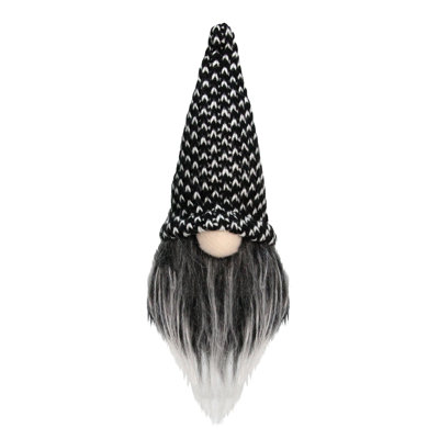 Décoration de Noël en forme de GNOME de père Noël avec chapeau de Noël gris foncé et blanc 5 po