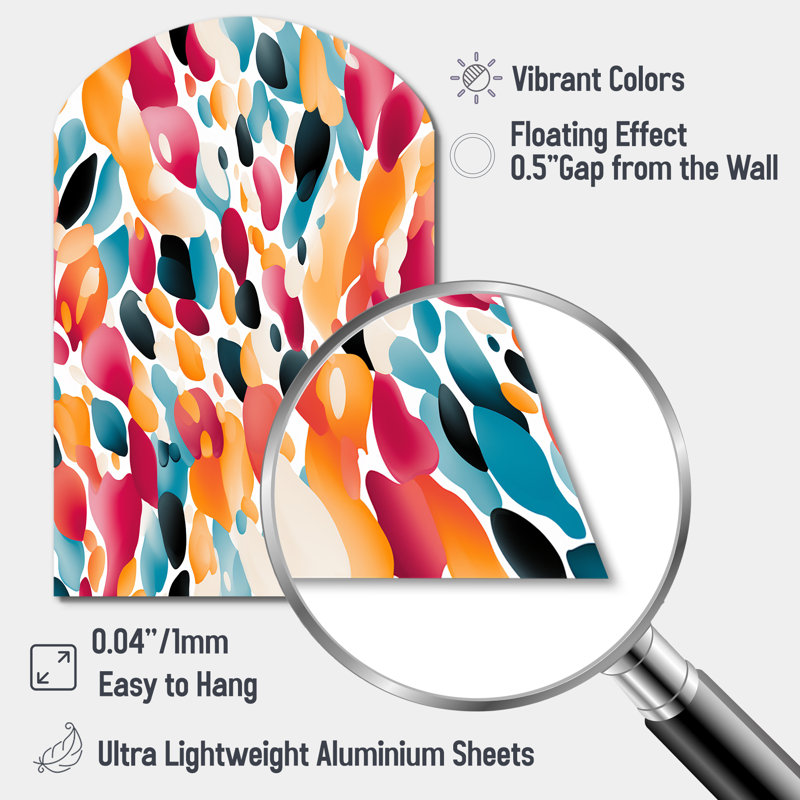 Cristyn - "Abstrait arche", impression murale asymétrique en métal, H 34 po x l 25 po