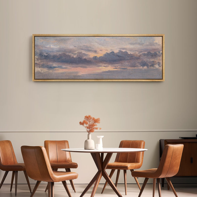 «Purple Clouds Dusk's Palette An Ode To The Twilight Sky», reproduction d'art sur toile, H 20 po x l 60 po, Naturel