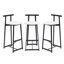 Ensemble de 3 tabourets de bar en métal avec dossier pour la salle à manger, chaises de bar seulement, sans les tables