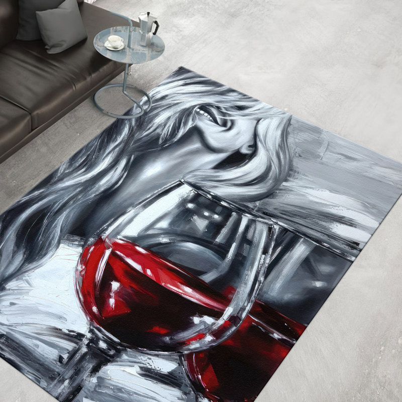 Chic Monochrome Non Woven Soft Type Printed Rug Featuring Contemporary Geometric Design for Stylish Home Decor
