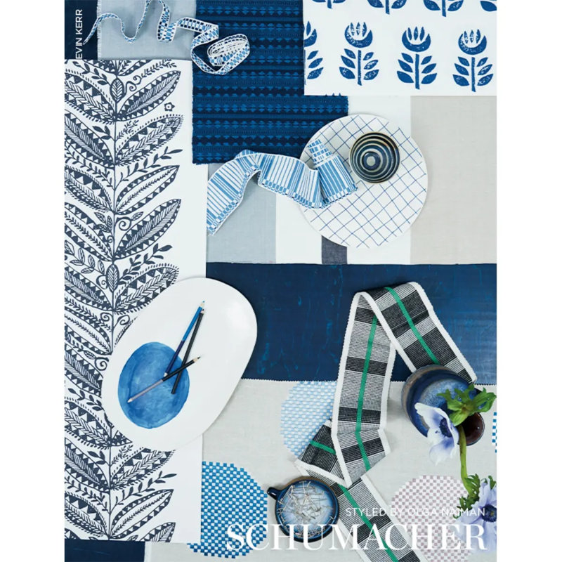 Tarnby Stripe Fabric, Blue/ Medium Blue/ White