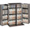 Armoire de rangement pour médias, 4 tablettes DVD pour 576 CD, 16 tablettes CD réglables