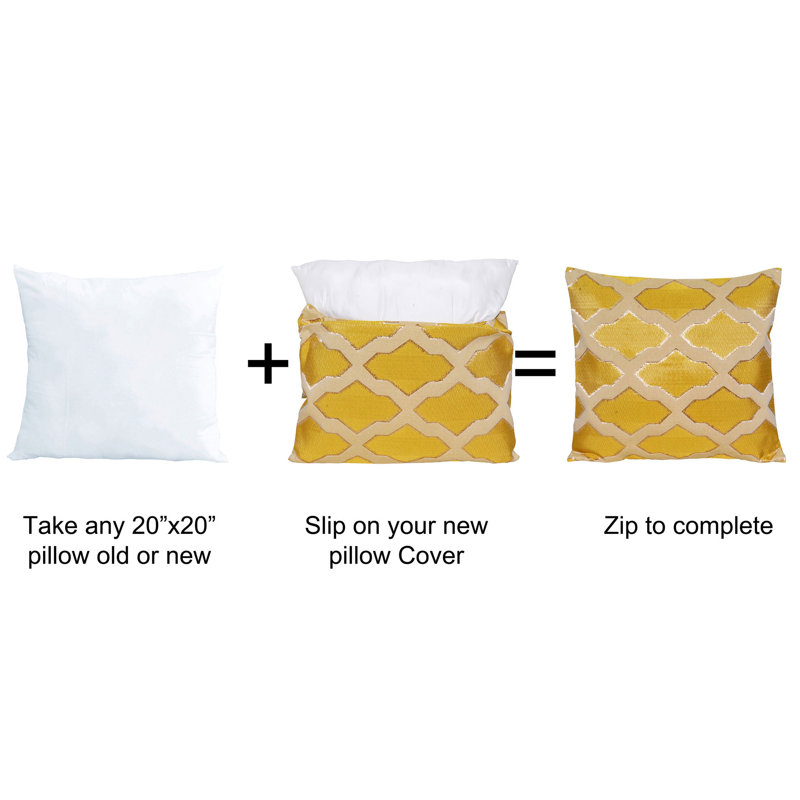 Geometric Square Cushion Cover, Gold