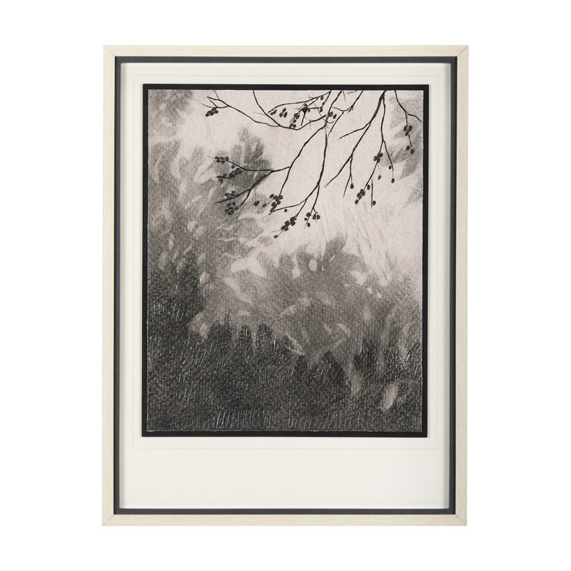 «Leafy Shade I a Hand», reproduction d'art encadrée texturée matte sous verre, Leafy Shade II
