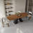 86'' Rectangular Dining Table With 8 Fabric Upholstered Dining Chairs