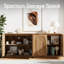 Buffet moderne avec rangement, buffet de 94,5 po avec portes arquées cannelées et tablettes réglables, console multimédia modulaire en bois pour la salle à manger, la cuisine, le salon et le vestibule-133344124