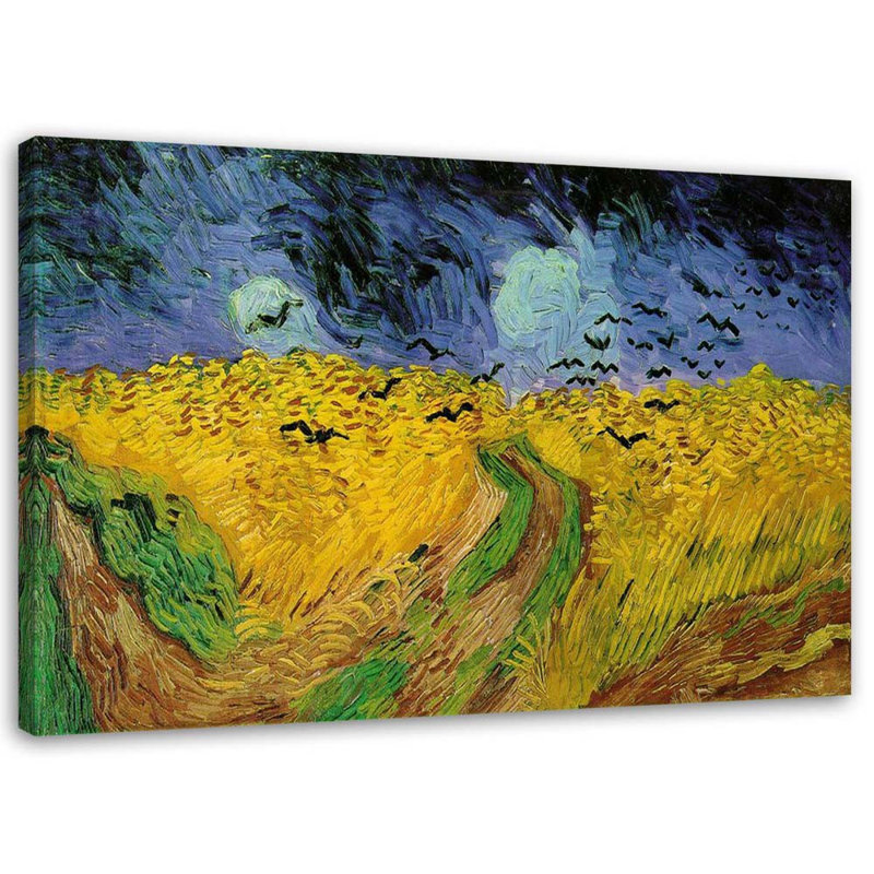 Wheat Field With Ravens - No Frame Print on Canvas