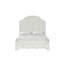 Lit Queen Size blanc antique, 1 pièce, mobilier de chambre à coucher, cadre de lit à panneaux, style côtier, design à persiennes, HB