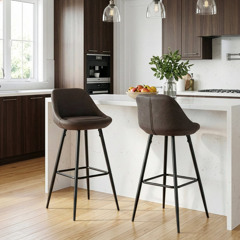 Lumsden Upholstered Counter Stool with Metal Frame