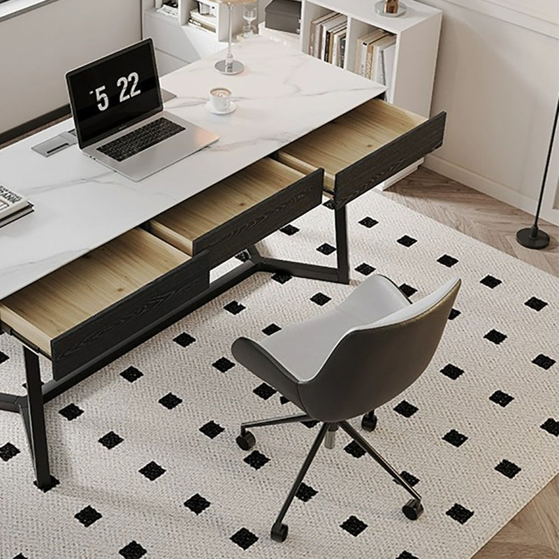 Bureau italien en pierre frittée minimaliste italien, H 29,5 po x l 55,1 po x P 23,6 po