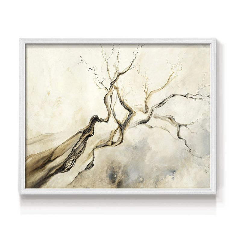 Branches torsadées - impression encadrée - réarmable, H 8 po x l 10 po, Blanc