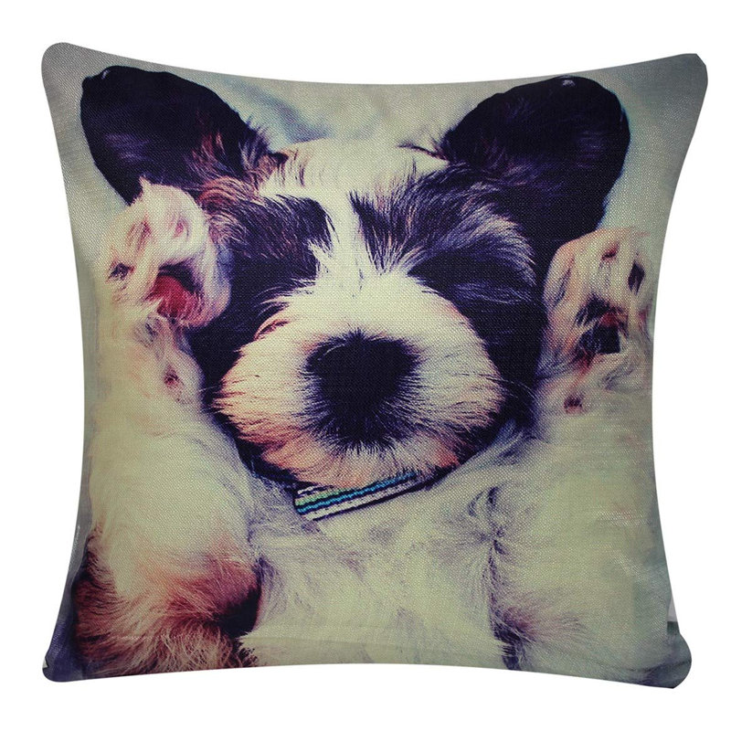 Dezarae Sleeping Puppy Square Throw Pillowcase