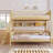 Twin Size Wooden Bunk Bed With 3 Storage Shelves,Ladder Can Be Changed Left Or Right-779433367