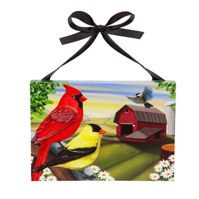Enseigne à del oiseaux et grange